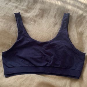 Outdoor Voices black sccop neck sports bra